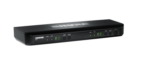 Shure BLX288/PG58 Wireless Microphone System - 14-Hour Battery Life, 300 ft Range, UHF | Includes (2) PG58 Handheld Vocal Mics, Dual Channel Receiver | H9 Band (BLX288/PG58-H9)