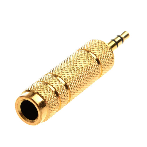 DaBeatz 3.5mm स्टीरियो पुरुष से 6.3 mm स्टीरियो महिला एडाप्टर कनवर्टर (गोल्ड) 
