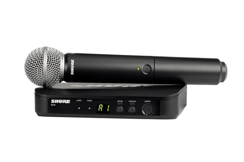 Shure BLX24/SM58 UHF Wireless Microphone System - Perfect for Church, Karaoke, Vocals - 14-Hour Battery Life, 300 ft Range | Includes SM58 Handheld Vocal Mic, Single Channel Receiver | J11 Band