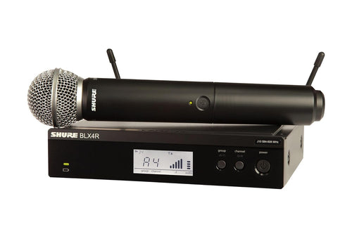 Shure BLX24R/SM58 UHF Wireless Microphone System - Perfect for Church, Karaoke, Vocals - 14-Hour Battery Life, 300 ft Range | SM58 Handheld Vocal Mic, Single Channel Rack Mount Receiver | H11 Band