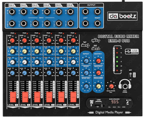 DaBeatz EMM-6 6-Channel mixer with USB